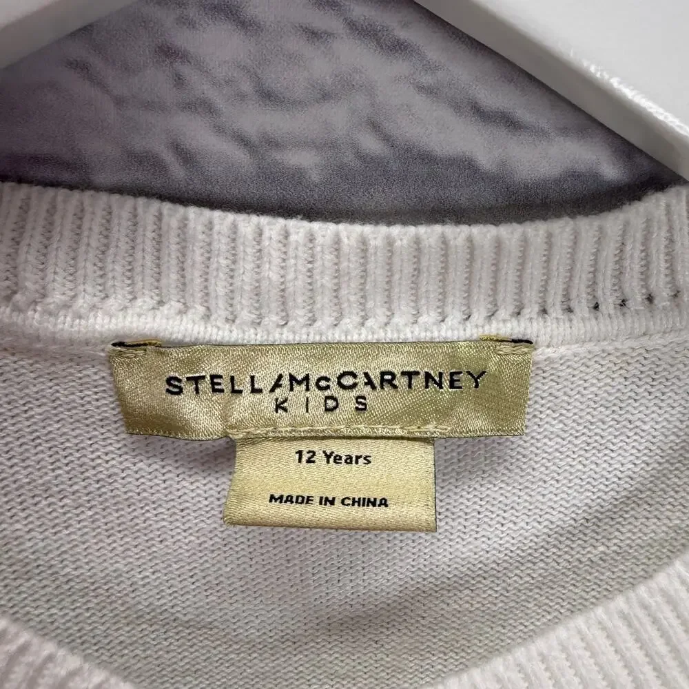 Stella McCartney Kids Sunflower Cardigan Sweater Size 12 Y White Button